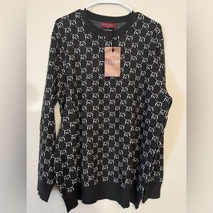 Gucci Monogram Black and White Crewneck Sweater